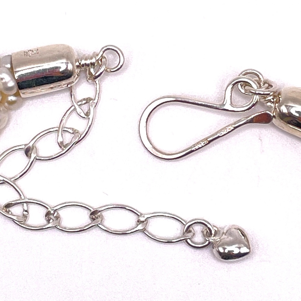 Desert Rose Trading Jay King 925 Sterling Pearl Gemstone Triple Strand Necklace - Picture 12 of 13